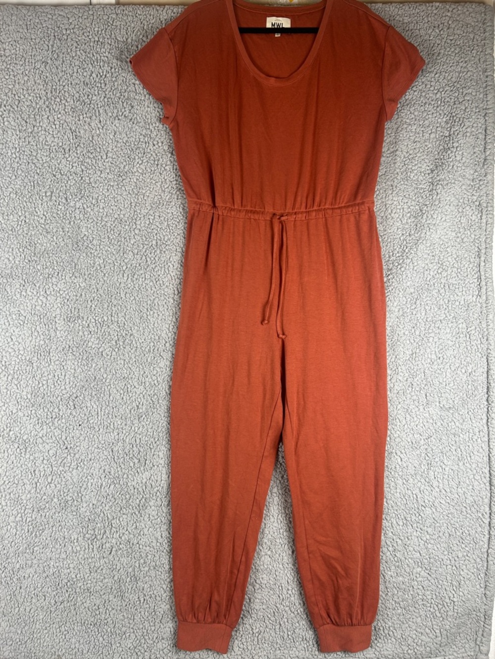 Madewell Short Sleeve Adjustable Drawstring Waist Jumpsuit Size L - Picture 3 of 15